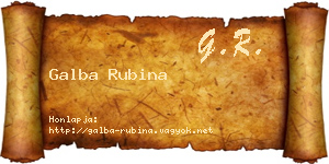 Galba Rubina névjegykártya